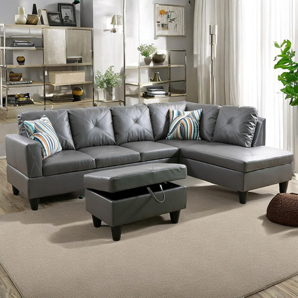 Latitude Run Piece Vegan Leather Sectional Wayfair